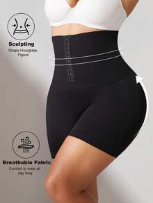 1 件女式高腰无缝塑身裤，收腹提臀，塑形大腿，加大码