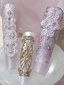 1 khuôn silicon làm móng kiểu Pháp, thiết kế ren cổ điển kiểu Pháp, khuôn làm móng nghệ thuật DIY bằng nhựa, khuôn mặt dây chuyền chạm khắc kiểu Baroque. - Trong sáng - Xem 5