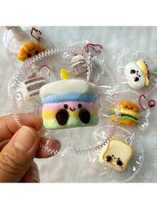 迷你食物慢回弹系列，硅胶材质，慢回弹，极具吸引力 - 生日礼物、节日礼物、完美礼物 [挂链颜色随机] - 彩色 - 查看 7