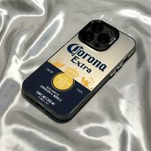 Funda para teléfono a la moda con temática de bebidas, compatible con iPhone 17, 16E, 16, 15, 14, 13, 12, 11 Mini, Pro, Max, Air, X, XR, XSMAX, 8, 7 Plus, con parte trasera mate a prueba de golpes. - Negro - Ver 7