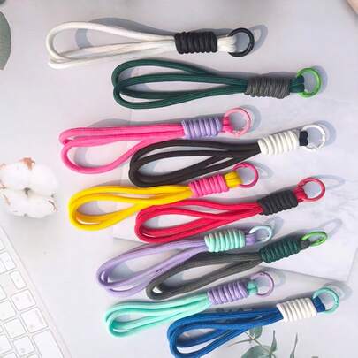 10条彩色尼龙挂绳 - 耐用短款编织手带，可用于手机、杯子、耳机和钥匙 - 多种颜色可选，适合户外活动、手机配件、杯架，设计亮丽，结构坚固