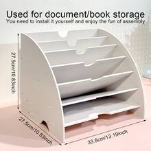 1 pieza Soporte de documentos con forma de abanico, organizador de archivos de escritorio multicapa, estantería de clasificación de archivos, estantería de almacenamiento de escritorio creativa - Una pieza - Ver 3