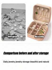 1 hộp đựng trang sức bằng da, hộp đựng trang sức di động, hộp đựng trang sức chống oxy hóa, hộp đựng nhẫn đa năng, hộp trưng bày trang sức chống trầy xước, hộp đựng đồ trang điểm, thích hợp để đựng nhẫn, vòng cổ, vòng tay, hoa tai, món quà tuyệt vời cho phụ nữ và phù dâu, vật dụng thiết yếu khi đi du lịch - Nhiều màu - Xem 10