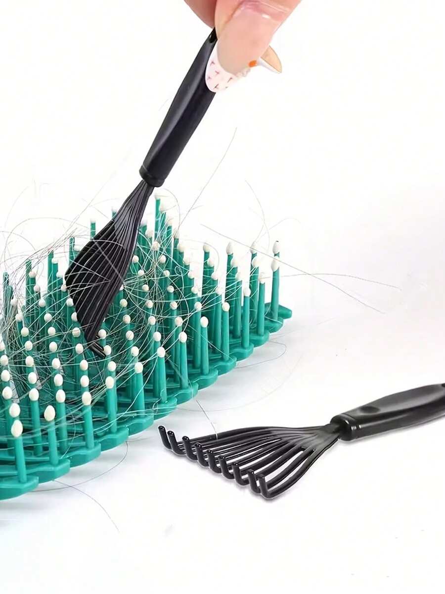 1pc Plastic Mini Comb Cleaner, Built-In Hair Remover For Home Use, Suitable For Removing Excess Hair From Air Cushion Combs Or Combing Pet Hair