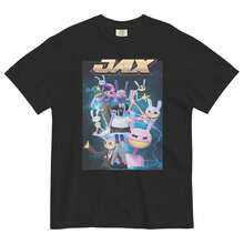 Amazing Jax Collage TADC Circus Unisex  Heavyweight 100% Cotton Digital T-Shirt Tee Shirt Top Merch - 黑色 - 查看 6