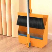1 Set Home Broom & Dustpan Cleaning Kit, Long Handle Floor Cleaning Broom & Dustpan Set With Rotating Brush Head, For Sweeping Dust And Debris, Suitable For Home, Kitchen, Room, Office, Cleaning Supplies, Back To School Essential