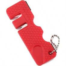 Sacapuntas de cuchillos de cocina, piedra de afilar al aire ltima intervensin para bolsillo de cocina, afilador de cuchillos afilados, tijeras herramienta de piedra de afilar piedra de - Rojo (China Red) - Ver 2