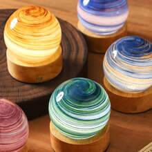 1 Pc Planet Nightlight Blind LED Box Night Light Universe Galaxy Solar System Moon Saturn Glass Ball Light, Birthday Gift, Festival Home Office Valentine's Day, Ramadan Use