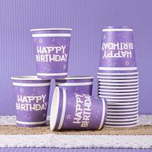 10pcs/20pcs/60pcs,K-Pop Theme Anime Party Disposable Purple Magic Music Movie Theme Birthday Party 9 Oz Paper Cup For Music Purple Singer Birthday Party Paper Cup Party Supplies, Anime Theme Happy Birthday Paper Cup, Purple Anime Silhouette Disposable 9 Oz Drinking Cup - Multicolor - View 5