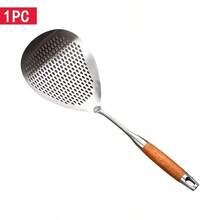 1pc Durable, Easy To Clean Restaurant Grade Kitchen Utensils And Supplies Stainless Steel Colander, Kitchen Dumpling Noodle Fishing Spoon Draining Oil Frying Colander  Skimmer Spoon Slotted Spoon  Frying Spoon Strainer  Slotted Spoons For Cooking  Cocina Kitchen Essentials Kitchen Gadgets  Cooking Utensils  Kitchen Cleaning  Christmas Gift - 銀色(大號) - 查看 12