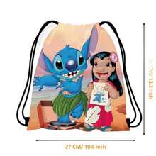 Stitch Backpack Set - Gift Bag With Cartoon Pattern, Birthday Gift/School Supplies Storage/Sports Equipment/Toy Organizer