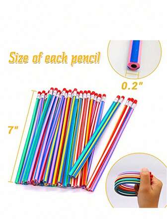 30 st/15 st/3 st flexibla pennor, flexibla pennor med suddgummi, roliga och praktiska böjbara magiska pennor, kreativa skrivpennor för professionellt konstbruk, flexibla och vikbara mjuka pennor, lämpliga som födelsedagspresenter och roliga priser, kontorsmaterial