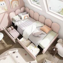 Upholstered Bed, Single Bed With Drawers, Storage Bed, Velvet Daybed, Daybed, Sofa Bed 90x190cm With Slatted Frame, Youth And Adult Children's Bed, Pink (Without Mattress) - Hot Pink - View 7