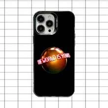 La Funda de Teléfono "El Mundo Es Tuyo" para 17,16,15,14,13,12,11,Pro,Max,Plus, Anticaída Negra Mate Dura - Z3 - Ver 5