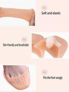 2 miếng đệm ngón chân múa ballet bằng silicon, bảo vệ ngón chân khi tập luyện và biểu diễn khiêu vũ - Màu be - Xem 2