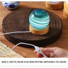 1 Pc Planet Nightlight Blind LED Box Night Light Universe Galaxy Solar System Moon Saturn Glass Ball Light, Birthday Gift, Festival Home Office Valentine's Day, Ramadan Use