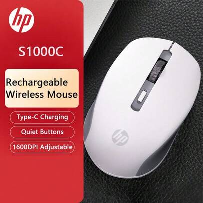 HP S1000C Wireless Type-C Rechargeable Mouse - Desktop, Office, Home, Laptop, Rechargeable Battery Mouse