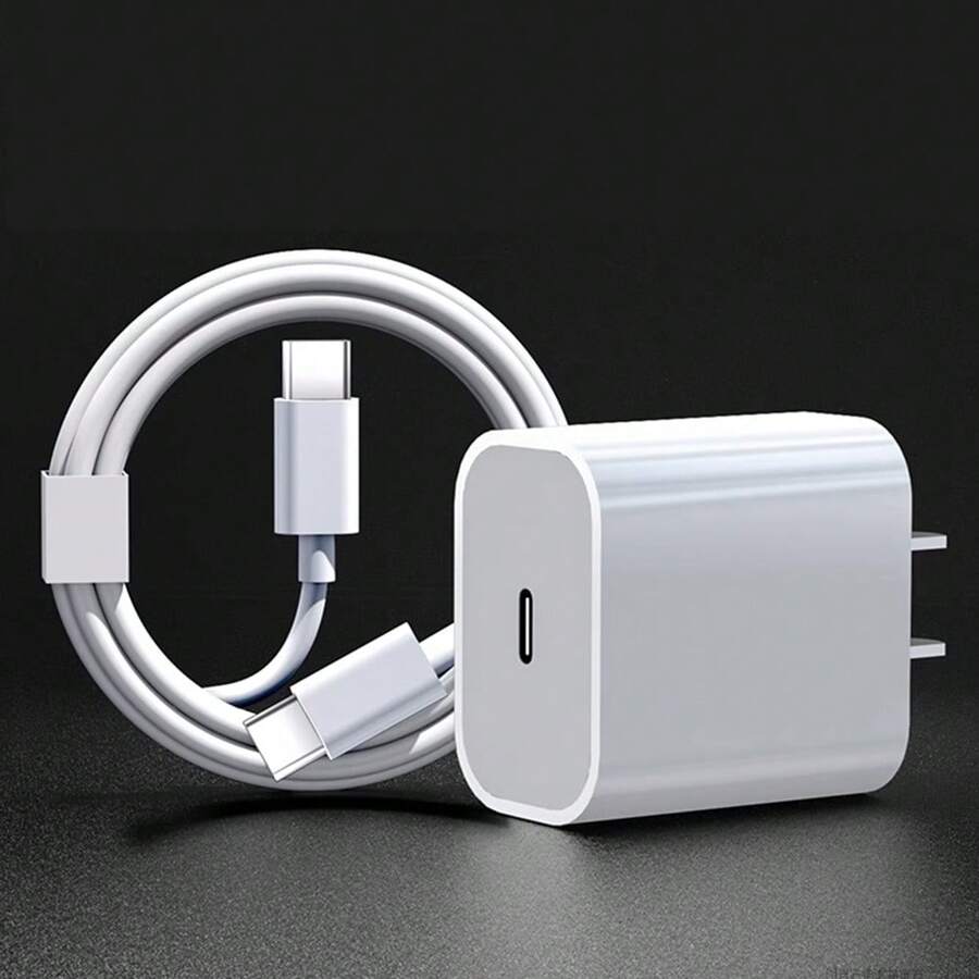 20W PD快充适配器套装 + 100厘米高效数据传输充电线，兼容 17 Pro Max/17 Pro/17/Air/16/15、S25/S24/S23/S22/S21/S20系列等机型，高效快充适配器套装 - 美規A型插(110-127V) - 查看 1