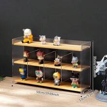 3-Tier Single Compartment Display & Storage Rack, Desktop Organizer For Action Figures, Water Bottles & Toys - Apricot - View 2