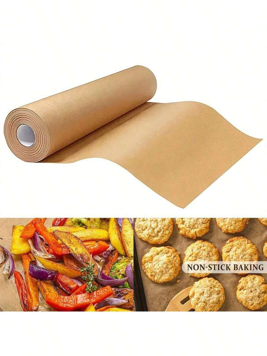 1 Roll Durable Heat-Resistant Aluminum Foil, Disposable Non-Stick Packaging, Suitable For Baking, Grilling And Food Preservation - For Home And Commercial Use! - Brown - View 1