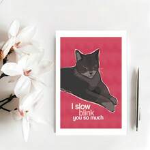 1张趣味创意情人节贺卡，猫咪主题情人节贺卡，送给爱猫人士