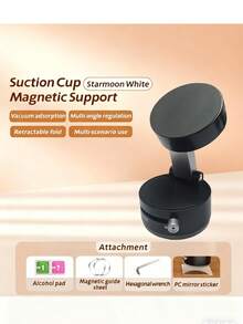 Magnetic Vacuum Folding Rotatable Bracket With Double-Sided Suction Cup For Universal Vacuum Rotatable Phone Holder Portable Compact Adjustable Smooth Rotation Mount Strong Grip Secure Seal Hands-Free Car Dashboard Windshield Desk Bedside Kitchen Travel Office Commuting Navigation Video Calls Livestreaming Gaming Vlogging Photography Easy Install Remove Reusable Multi-Angle Viewing Portrait Landscape Ergonomic Stand Convenient Autumn Travel Halloween Gift Holiday Gifting - Multicolor - View 2