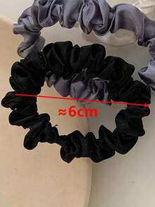 6pcs Women's Elegant Satin Hair Scrunchies, Versatile All-Match Imitation Silk Hair Ties, Hair Accessories ,Scrunchy Hair Ties Head Accessories - Black and Red Series - View 5