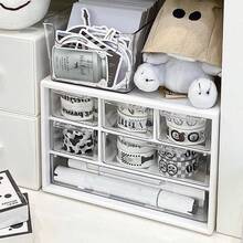 1 Transparent Plastic Desktop Storage Box With Drawers - Large-Capacity Multi-Functional Storage Box, Suitable For Office Supplies, Cosmetics And Bathroom Necessities. Lightweight Design, Suitable For Home Or Office Use, Desktop Storage Box - Clear - View 4