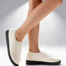 Women's Slippers, Fleece-Lined, Stylish And Warm, Lightweight And Non-Slip, Fuzzy, Butterfly Print, Slip-On, Machine Washable, Perfect As A Christmas Gift. - 白色 - 查看 3