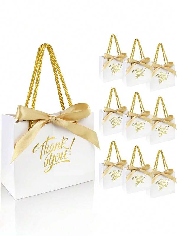 1 قطعة/10 قطع/20 قطعة أكياس هدايا بيضاء، أكياس هدايا محمولة باليد، أكياس هدايا صغيرة، مناسبة للهدايا، هدايا عيد الميلاد، هدايا الزفاف، هدايا الحفلات، صناديق هدايا عيد الحب