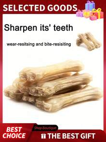 1 Pack Natural Rawhide Bone Dog Chew Toy With Beef Flavor, Wear-Resistant, Bite-Resistant,Teeth Cleaning And Promoting Healthy Oral Development - Multicolor - View 4