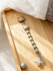 Personalized Silicone Pacifier Clip, Teething Toy Anti-Lost Chain, Customized Name, Bear Design, Newborn Personalized Gift