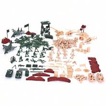 JOYIN Soldier Playset Men Bucket Action Figures Battle Group Deluxe Playset with Men, Aircrafts, Helicopters, Tanks with Bucket 164 Piece - inicial - Ver 3