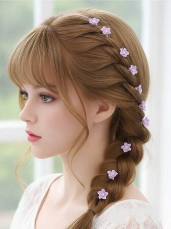 10pcs Lovely Flower Hair Clips - Hair Accessories Flower Bud Clips, Hair Clips For Girls, School Stuff, Vacation Outfits Woman, Set