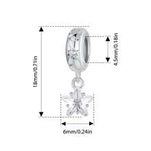 WOSTU 1pc 925 Sterling Silver Inlaid With Dazzling Zirconia Shiny Star Charms Bead Pendant Fit Women Daily Wear Jewelry Women Gifts