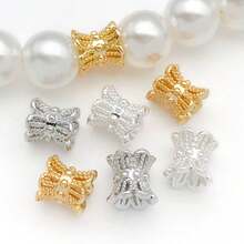 5pcs 18k Gold Plated Bead Caps Double Flower Bead Caps Filigree Flower Beads Brass Bead Spacers Double End Bead Caps For Jewelry Making Bracelets Earrings Supplies Women