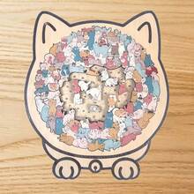 Cute And Irregular-Shaped Toy Gifts, Stress-Relieving Cat-Shaped Wooden Jigsaw Puzzles, Fun Cat Collection, Stacking Jigsaw Puzzles, Cats, Interactive Games, Art Jigsaw Puzzles, Cat-Shaped Jigsaw Puzzles, Animal-Shaped Jigsaw Puzzles, Collectibles, Family Game Night - Multicolor - View 5