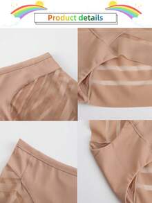 Mutande da donna senza cuciture vita alta, in colori caffè, rosso, blu e rete trasparente, con elevata elasticità, modella e contiene il girovita