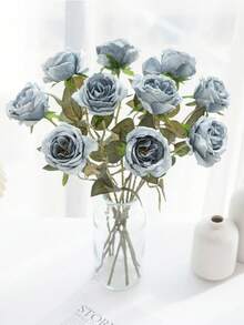 1 pièce/3/240 pièces Fleurs de rose artificielles en soie, bouquets de roses artificielles, plantes artificielles pour le printemps et l'automne, décoration de vase pour la maison, la salle à manger, la chambre à coucher, la fête des mères, la Saint-Valentin, l'anniversaire, les fêtes, la décoration de jardin extérieur - Multicolore - Voir 21