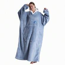 Couverture en flanelle à manches extra longues unisexe, couverture polaire pour télévision, sweat à capuche surdimensionné, pull, cadeau de Noël, vêtement d'intérieur confortable pour l'hiver - Multicolore - Voir 24