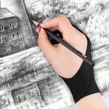 2 piezas Guantes de arte de diseño de dos dedos para mano derecha, anti-manchas, resistentes al desgaste, a prueba de sudor, a prueba de polvo, adecuados para dibujar y pintar al óleo - Multicolor - Ver 1