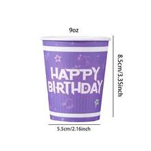 10pcs/20pcs/60pcs,K-Pop Theme Anime Party Disposable Purple Magic Music Movie Theme Birthday Party 9 Oz Paper Cup For Music Purple Singer Birthday Party Paper Cup Party Supplies, Anime Theme Happy Birthday Paper Cup, Purple Anime Silhouette Disposable 9 Oz Drinking Cup - Multicolor - View 7