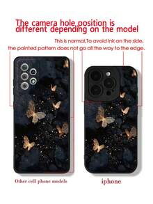 Precision Perforated Edged Glowing Butterfly Painted Anti-Drop Phone Case Compatible With Iphone P14 Pro Max, P13, P11, P12, XR, 7/8, IPhone P15, P16, P16 Pro, Galaxy S24, A03s, A04, A12, A13, A14, A21s, A22, A23, A24, A32, A33, A34, A51, A52, A53, A54, A71, A72, A73, S20 FE, S21, S22, Redmi 9, 9A, 10A, 10C, Redmi Note 9, 10, 11, 12, 12C Waterproof Shockproof Scratch Resistant - Multicolor - View 10