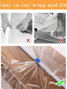 4/1pc Plastic Wrap Cutter - Self-Adhesive Fit 13" Roll Slide Cutter For Foil, Wax Paper, Parchment Paper - Replacement Fit Most Brands Wrap Dispenser - Clear - View 9
