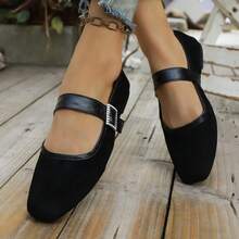 Casual Flat Mary Jane Shoes For Teens, Fashionable Retro Design, Spring/Summer - Black - View 7