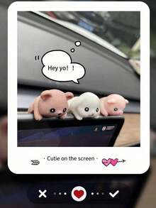 1pc Cute Animal Figure Desk Decor - Miniature Statue For Computer Monitor, Healing Decor For Office & Home, Small Gift For Friends, Room & Car Decoration - 彩色 - 查看 4