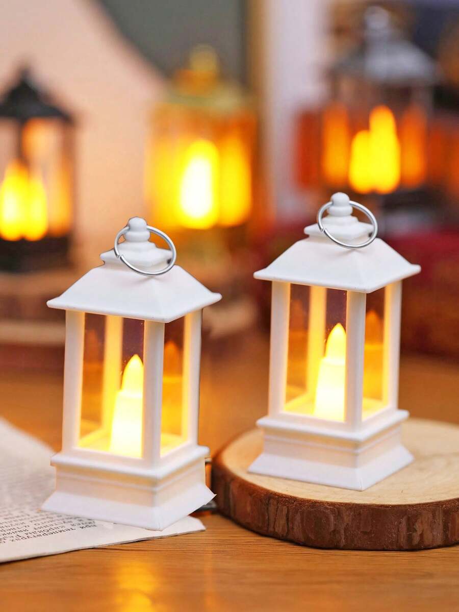 1 szt. Miniaturowa, ręczna, dekoracyjna lampka LED, zasilana bateryjnie, mała lampka nocna do dekoracji domu, lampka ozdobna ze świecą LED, mała lampka wiatrowa do dekoracji biurka, odpowiednia do dekoracji przyjęć, stołu jadalnego, lampionów ślubnych, oświetlenia do dekoracji stołu świątecznego