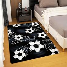 1pc Children's Cartoon Pattern Rug, Decorative Carpet, Football Lover Series, Sports Themed, Warm And Cozy Creative Quirky Design, Multi-Color Options - Multicolor - View 8