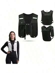 Lightweight Breathable Sweat-Wicking Running Backpack Vest With Adjustable Hydration Pack, Suitable For Trail Running, Marathon, Jogging, Cycling - Black Only Backpack - View 2