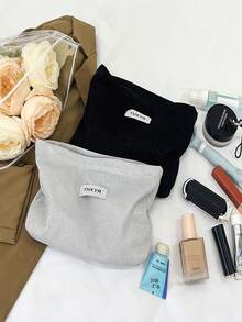 1 Piece Spring And Summer New Design Mesh-Feel Makeup Bag Large Capacity Water And Lotion Cosmetics Lipstick Foundation Organizer Bag Portable Handheld Bag - Multicolor - View 2